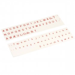 Alphabet imprimé script rouge