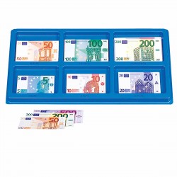 Euro banknotes sorting tray