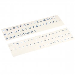 Alphabet imprimé script bleu