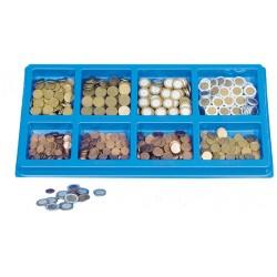 Euro coins sorting tray