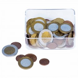 Euro coins assortment in box